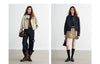 Women Slub Cotton Jackets Spring Cropped Tulip Silhouette Striped Cuff - Turn Up Stand Collar Tops