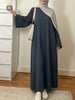 Muslim Abaya Dress for Women Solid Color Loose Long Sleeve Maxi Dress Casual Islamic Kaftan Modest Prayer Robe