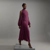 Customized Prom Dress Chiffon Pleat Draped Rhinestone A-line High Collar Midi Dresses Occasion Party Gown for Women