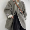 Double-sided Cashmere Coat Long Wool Thickened Suit Style Thickened Loose Wool Jacket Coat for Women