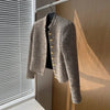 Tweed Korea Short tweed jacket woman Korean Clothes Single-breasted Lady Blazer All-match Casual Coat Tops