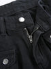 Metal Button High Waisted Straight Leg Jeans Drop Crotch Trousers Streetwear Hip Hop Y2K Cargo Denim Pants for Women