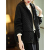Hooded Casual Coat Women High End Mother Jacket Autumn Winter Korean Patchwork Outwear With Short Zipper Basic Coat