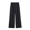 Women's High Waist Striped Straight Leg Pants Vintage Zipper Loose Solid Color Pants Office Casual Women's Pant