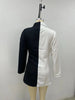 Women Chic Office Lady Double Breasted Blazer Contrast Color Patchwork Vintage Coat Long Sleeve Ladies Outerwear Tops