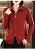 Autumn Winter Long Sleeved Knitted Cardigan Woman Zipper Casual Knitting Sweater Jacket Female Knitwear Top