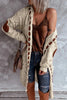 Vintage Women Oversized Hooded Long Cardigan Knitted Sweater Jumper Sweaters Knitted Plaid Casual Brown Coat Jersey Mujer Jacket