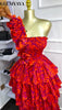 Women Floral Printed Cascading Ruffles Ball Gown Midi Maxi Long Dress Birthday Vacation Holiday Party Dresses Vestidos