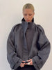 Women Stand Collar Spring Woolen Coats Single Breasted Loose Female Long Sleeve Jacket Office Lady Street Short Coat