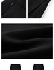 Black Wide-Leg Pants Autumn Flowy Ankle-Length Side Zipper Detail Trousers Office Lady Commuter Bottoms A1738