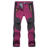 Women Winter Fleece Pants Warm Waterproof Hiking Pants Outdoor Camping Climbing Skiing Soft Shell Windproof Rain Trousers