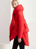 Winter Big Size Down Coat For Women Irregular Design A-line Solid Color Loose Mid Length Clothing 2VV223