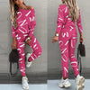 Urban Style Women's Casual Long Sleeve Printed Set Pants Autumn Comfortable Streetwear Outfit