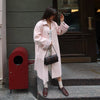Street Solid Stand Collar Long Women's Trench Coat Loose Full Sleeved Single Breasted Pocket Windbreaker Autumn Lady Coats