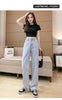 Autumn Spring Jeans Women Denim Pants Vintage Straight Trousers Female White Black Solid Loose Casual Wide Leg Pants