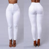Solid Color Skinny Jeans Woman White Black High Waist Render Jeans Vintage Sexy Long Pants Femme Casual Pencil Pants Denim Jeans