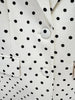 High Street Designer Suit Women Bow Decorated Polka Dot Blazer Pants Set 2PCS