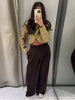 Chic Tweed Style Metallic Thread Jacket Gold Cropped Length Long Sleeve Autumn Elegant Women Outerwear Party Jacket