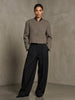 Retro Herringbone Pattern Gold Button Short Suit Jacket Chic Stand Up Collar Single Breasted Coat Simple Autumn Daily Wear