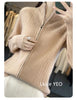 Knitted Cardigan Jacket Women Spring Autumn Flip Collar Female Appear Thin Long Sleeve Slim Ladies Sweater Coat
