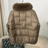 Real Fox Mink Fur Collar Coat Winter Women White Duck Down Jacket Ladies Short Warm Puffer Female Loose Vintage Parka Outerwear