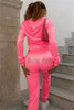 Winter Juicy Coutoure Tracksuit Women Velvet Diamond Long Sleeve Pants Hoodie Suits Piece Set Zipper Tracksuit Cro