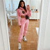 Fall Winter Women's Hoodies Two Piece Set - Oversized Hoodie Sweatpants Sportswear Suit Casual Sweatshirt Trouser Set