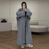 Batwing Sleeve Women's Coat Lapel Single-Breasted Loose Lady Long Jackets Autumn Winter All-Matched Street Outwear