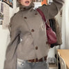 Elegant Women's Short Woolen Coats Stand Collar Double Breasted Long Sleeve Female Jacket Autumn Winter Lady Warm Outwear