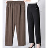 Spring Autumn Women Long Pants 2025New Elastic High Waist Casual Middle and Old Mom Pants Winter Plushed Warm Straight Pants 8XL