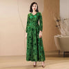 Spring Autumn Elegant Chic Long Sleeve Dresses Women's Slim Long Oversize 4XL Velvet Bronzing Dresses