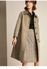 Spring Autumn Korean Women's Windbreaker Lapel Single-breasted Mid-length Ladies Overcoat British Casual Trench Coat