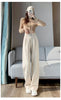 Brown Woolen Suit Pants for Women in Autumn and Winter Narrow Version Straight Wide-leg Pants with Drape