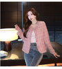 All-Match Tweed Coat Female Elegant O-Neck Cropped Jacket Women Spring Autumn Korean Small Fragrance Jacket Outwear