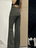 Botvotee Fake Two-Piece Plus size Wide Leg Jeans for Women Y2k Streetwear High Waisted Flare Denim Pants