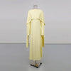 Elegant Long Sleeves Dresses Spring Women Bell Sleeve Long Dress Autumn High Waist Pullover Loose Knee Length Dress