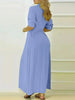 Elegant Long Sleeve Button Front Maxi Shirt Dress with Side Split for Women Casual Chic