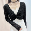 Womens Floral Lace Shrug Open Front Cardigan Shirt Long Sleeve Formal Elegant Shrug Tops Jacket for Dresses