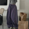 Harajuku Vintage Baggy Pants Women Striped Pocket Elastic High Waist Wide Leg Pant Casual High Street Sweatpant Trousers
