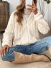 Women Autumn White Zipper Jacket White Long Sleeve Thick Plush Warm Coat Loose Winter Soft Lady Short Hooded Coat