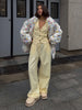 Thicken Women Puffer Jacket Oversize Stand Up Collar Zipper Floral Print Warm Cotton Filled Coat Autumn Winter