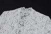 Sexy Lace Printed White Dress For Women See-Through Hollow Out Full Sleeve V Neck Slit Slim Maxi Dress Evening Party Club Outfit