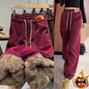 Winter Thickened and Padded Corduroy Pants Women Women's Loose Bunched Feet Harlan Pants Sweatpants Women