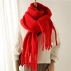 240x38cm Women's Cashmere Winter Scarf - Soft Warm Pashmina Wrap, Thick Long Shawl with Tassels, Elegant Poncho Blanket