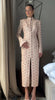 Vintage Floral Print Sheath Women's Dress Chic High Neck Long Sleeve Button Front Midi Dress Elegant Commuting Clothing