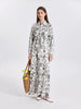 SS25 Women Floral Printing Satin Slip Dress Knitting Cardigan Elegant Skirt