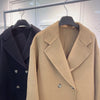 Autumn Women Drouble Breasted Woolen Coat Loose Style Women Winter Clothes Long Coats Tops