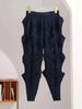 Versatile Slim Pleated Pencil Pants Women Elastic High Waist Solid Color Trousers Casual Autumn 2AA3771