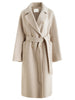 Stylish Women's Petite Wool Overcoat with Suit Lapel Winter 100% Wool Coats Suit Collar Long Winter Coat