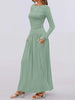Autumn Women Long Sleeve Maxi Dress Comfortable Fit Ruched Detail Multi Color for Casual Everyday Wear